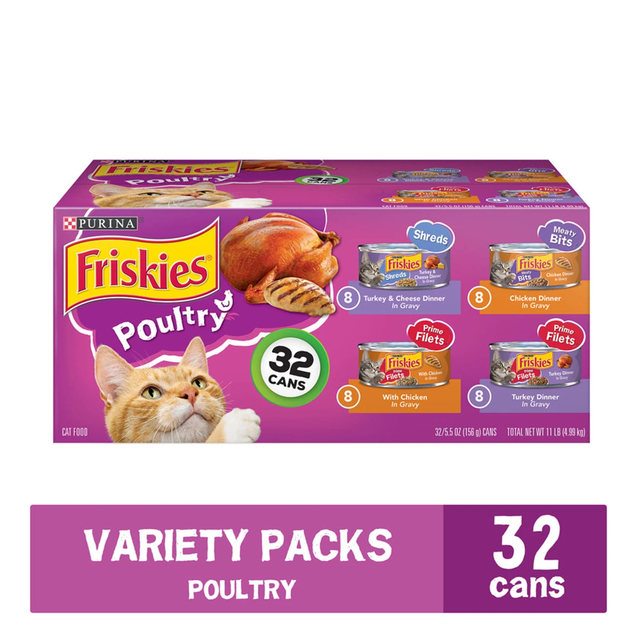 Purina Friskies Gravy Variety Pack, Poultry Shreds, Meaty Bits & Prime Filets - (32) 5.5 Oz 1 Purina Friskies Gravy Variety Pack, Poultry Shreds, Meaty Bits & Prime Filets - (32) 5.5 Oz