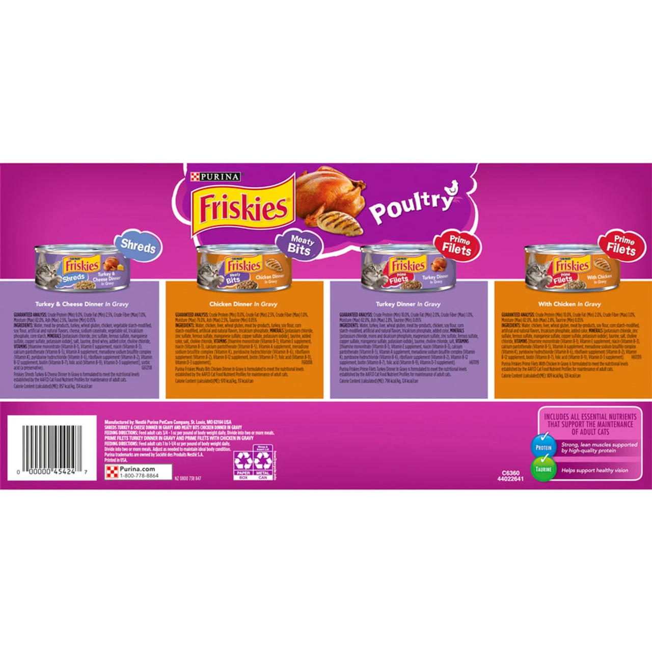 Purina Friskies Gravy Variety Pack, Poultry Shreds, Meaty Bits & Prime Filets - (32) 5.5 Oz 2 Purina Friskies Gravy Variety Pack, Poultry Shreds, Meaty Bits & Prime Filets - (32) 5.5 Oz - Image 2