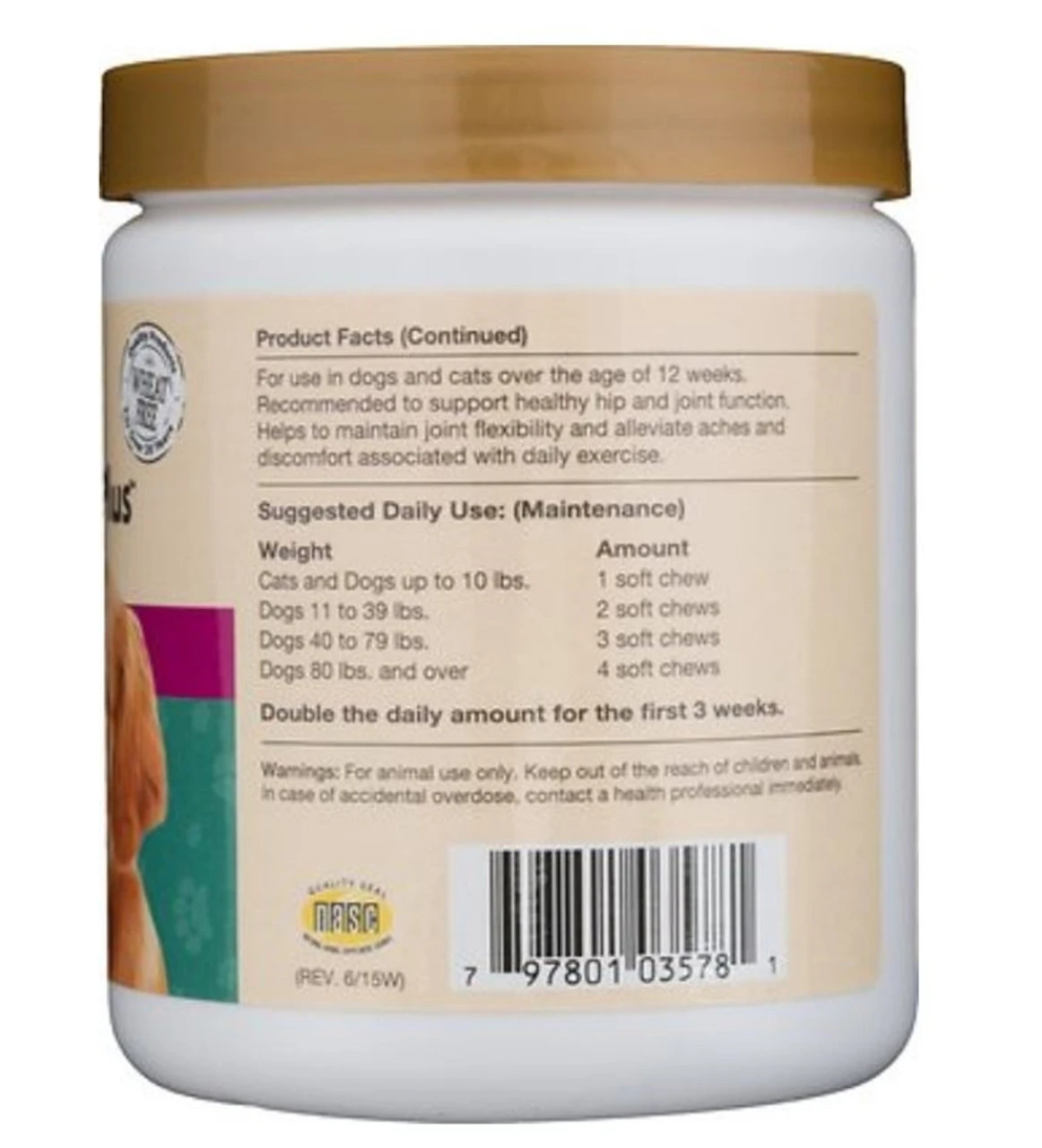 NaturVet Glucosamine DS Plus MSM & Chondroitin Dog & Cat Soft Ch 2 NaturVet Glucosamine DS Plus MSM & Chondroitin Dog & Cat Soft Ch - Image 2