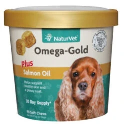 NaturVet Omega Gold Plus Salmon Oil For Dogs - 90 Soft Chews -Pawny Shop 1965125 23507.1630089728