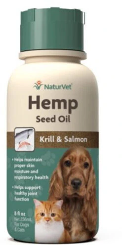 NaturVet Hemp Seed Oil Krill & Salmon 8 OZ.