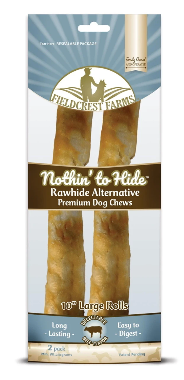 Fieldcrest Farms Nothin' To Hide Rawhide Alternative Large 10" Beef Flavor Dog Chew - 2 Count 1 Fieldcrest Farms Nothin' To Hide Rawhide Alternative Large 10" Beef Flavor Dog Chew - 2 Count