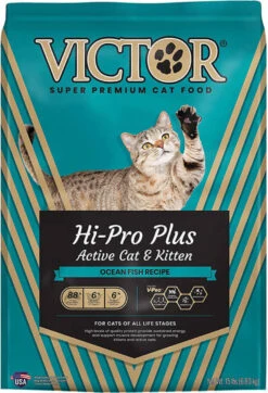 Pawny Shop 9 Victor Super Premium Cat Food Hi-Pro Plus Active Cat And Kitten Dry Cat Food For Active Cats All Breeds And All Life Stages From Kitten To Adult, 15lb