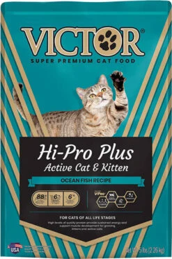Victor Super Premium Cat Food Hi-Pro Plus Active Cat And Kitten Dry Cat Food For Active Cats All Breeds And All Life Stages From Kitten To Adult, 5lb