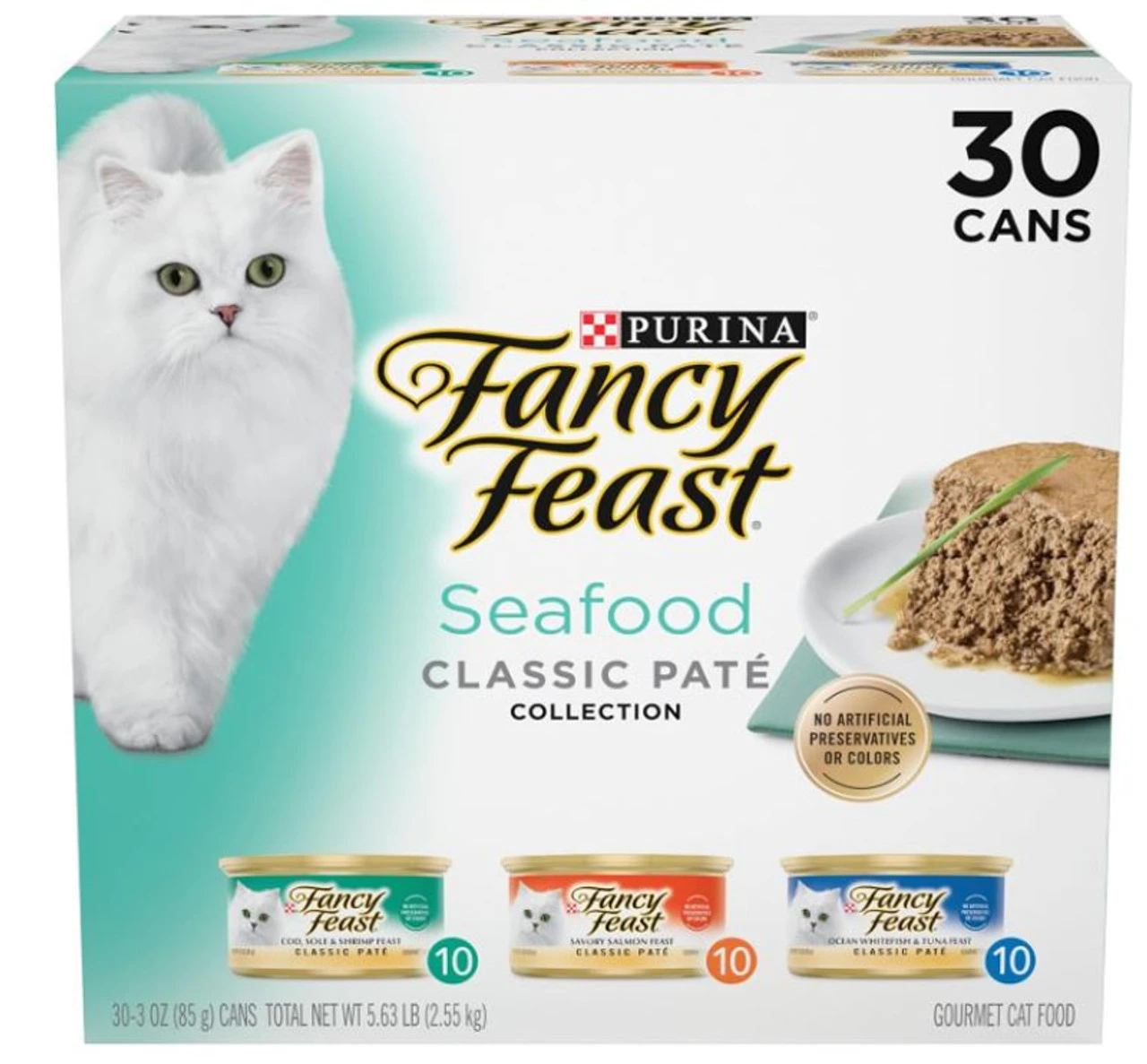 Fancy Feast Seafood Classic Pate Wet Cat Food Variety Pack - (30) 3 Oz. Cans 1 Fancy Feast Seafood Classic Pate Wet Cat Food Variety Pack - (30) 3 Oz. Cans